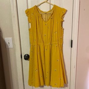 Old Navy Yellow Floral Short Sleeve Dress Size 1X Plus